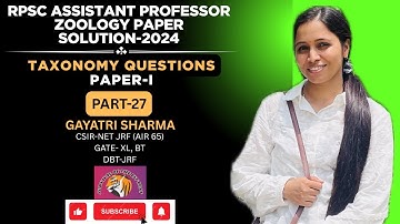 RPSC Assistant Professor Zoology 2024 || Taxonomy & Systematics MCQs 🧬 Part 27 || Paper-1 Solutions
