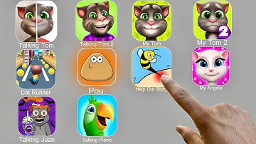 Talking Tom,Help Me Tricky Story,My Angela,Talking Juan,Talking Pierre,Cat Runner,Pou,My Tom