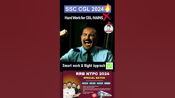 Hard Work ❎ Smart Work ✅   #ssccgl2024 #rrbntpc2024
