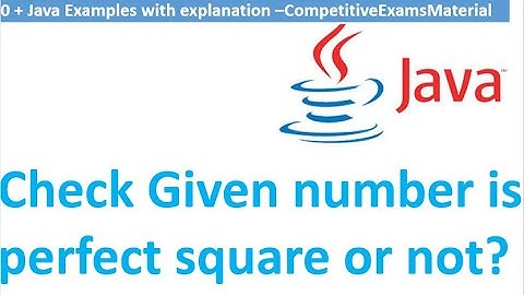 Write a java program to check whether given number is perfect square or not?