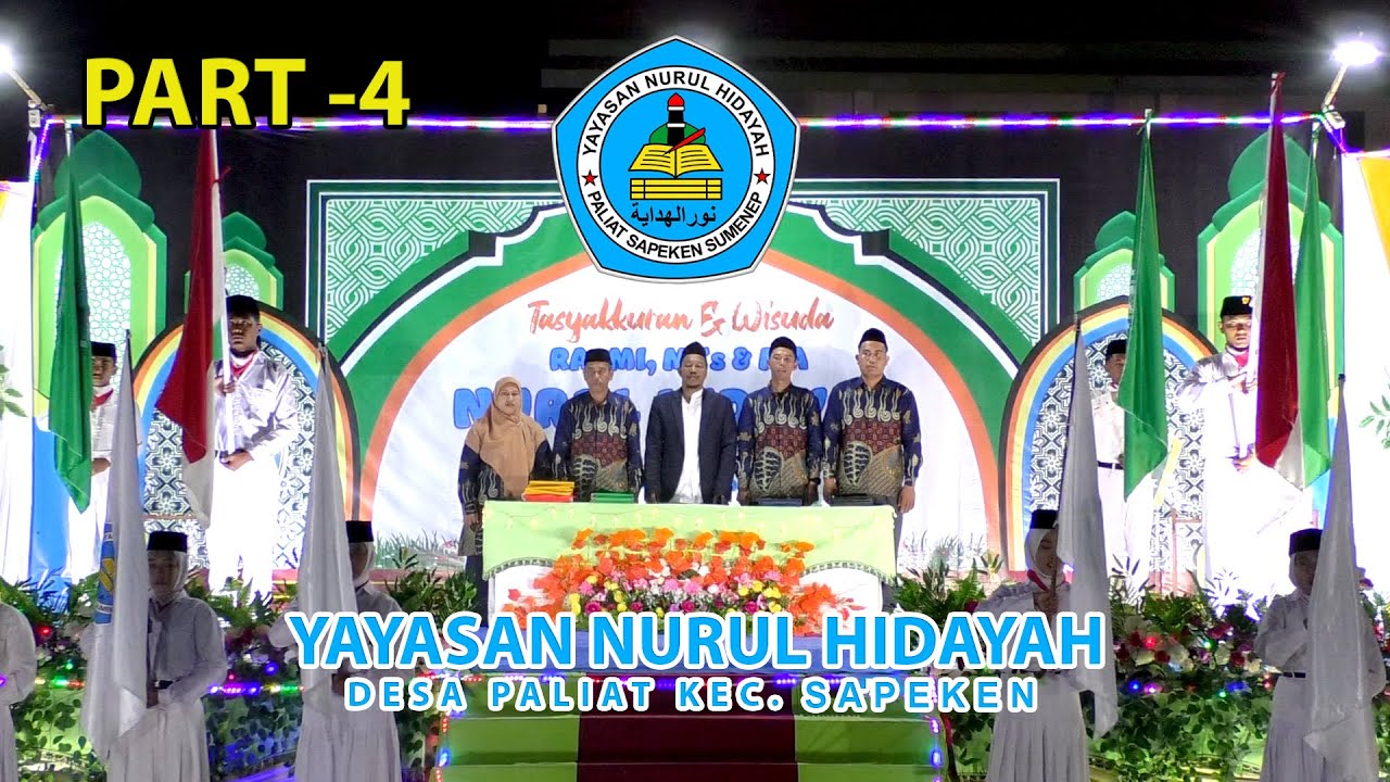 PART-4. TASYAKKURAN & WISUDA RA, MI, MTs. & MA NURUL HIDAYAH - PALIAT KEC. SAPEKEN