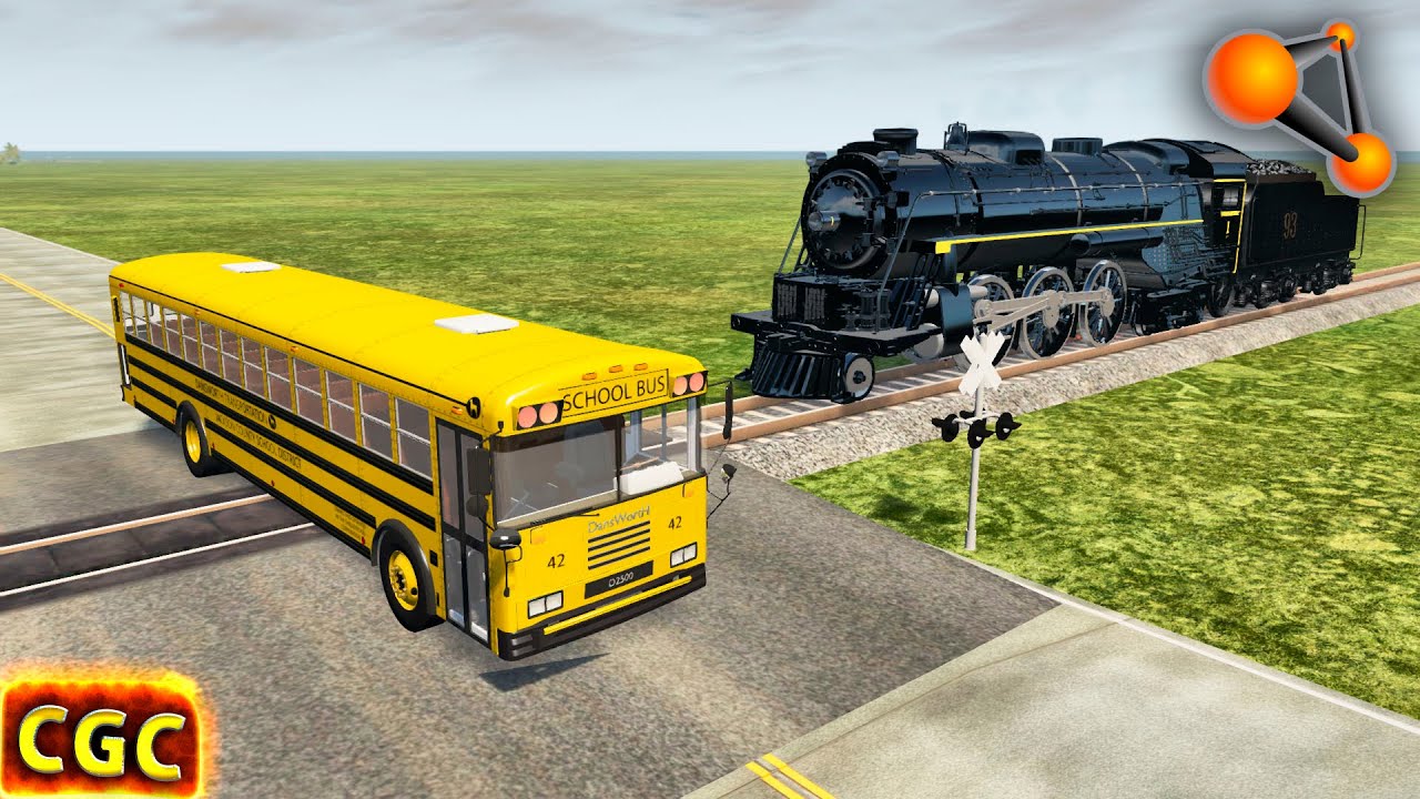 Steam Engine Train Vs Cars on railroad cross 9 BeamNG Drive YouTube