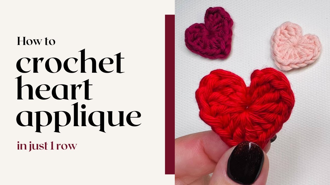 How to Crochet Tiny Heart in Just One Row ❤️ | Jolly Lizard's