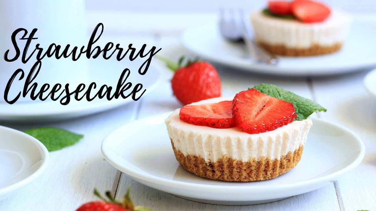 MINI NO BAKE CREAMY STRAWBERRY CHEESECAKE RECIPE