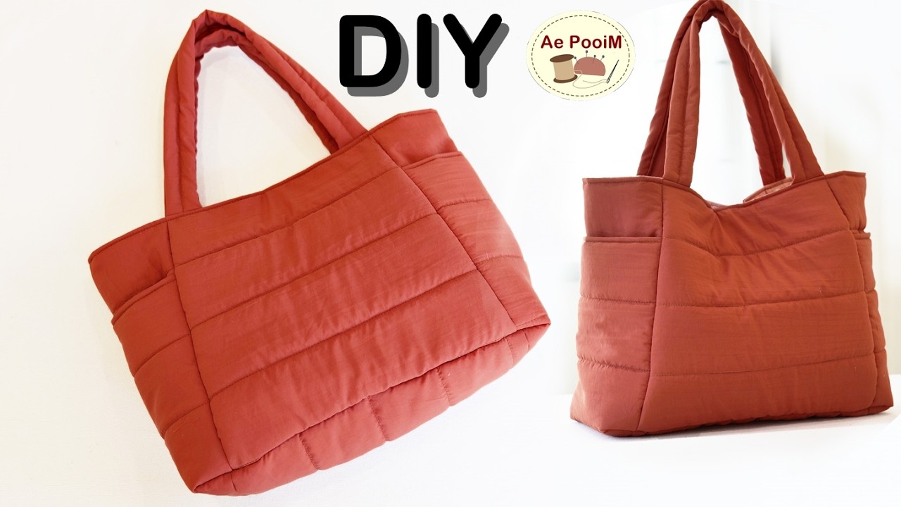 Научитесь шить пуховую сумку-шоппер! | Красивый дизайн с боковыми карманами