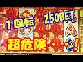 １回転250BETの超危険なメダルゲームのスロットに挑戦してみた結果・・！？