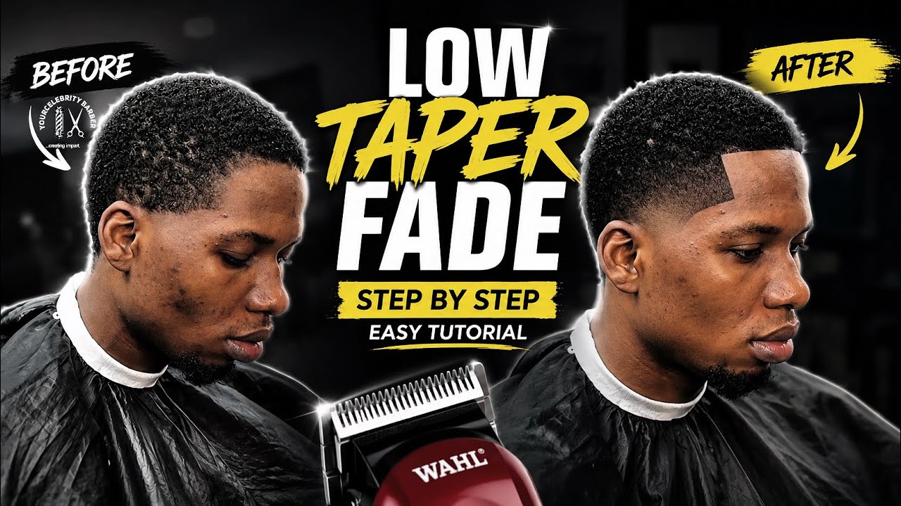 LOW TAPER FADE TUTORIAL:How to set your guideline ️ Blending techniques ...
