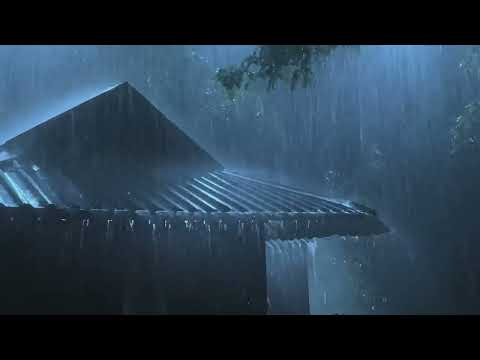 Overcome Stress To Sleep Instantly With Heavy Rain Paramount Thunder Sounds On A Tin Roof At Night