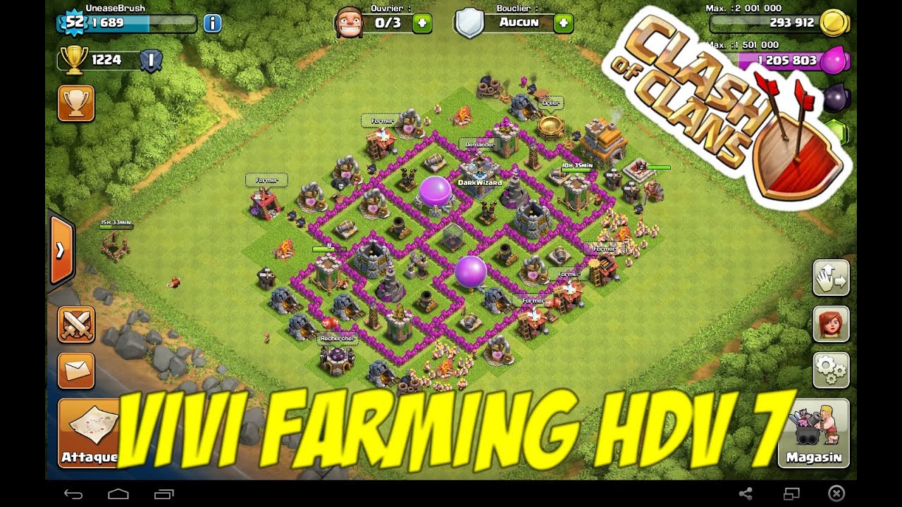 [Clash of Clans] Village hdv 7 (farming) - YouTube