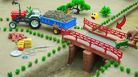 diy tractor Build a mini concrete bridge using rc tractor science project | #diytractor #truck
