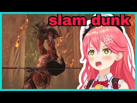 Sakura Miko Die Laughing Every time Godfrey Slam Dunk Her | Elden Ring [Hololive/Eng Sub]