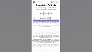 CAT Exam Previous Year Solved Questions | CAT Exam Quant 2021 Solved Question | Instant Revision