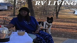 RV TINY LIVING |  Soft Life Saturday | I'm 54 Living in my cozy 20 feet RV Relaxing  By The Lake!  screenshot 1