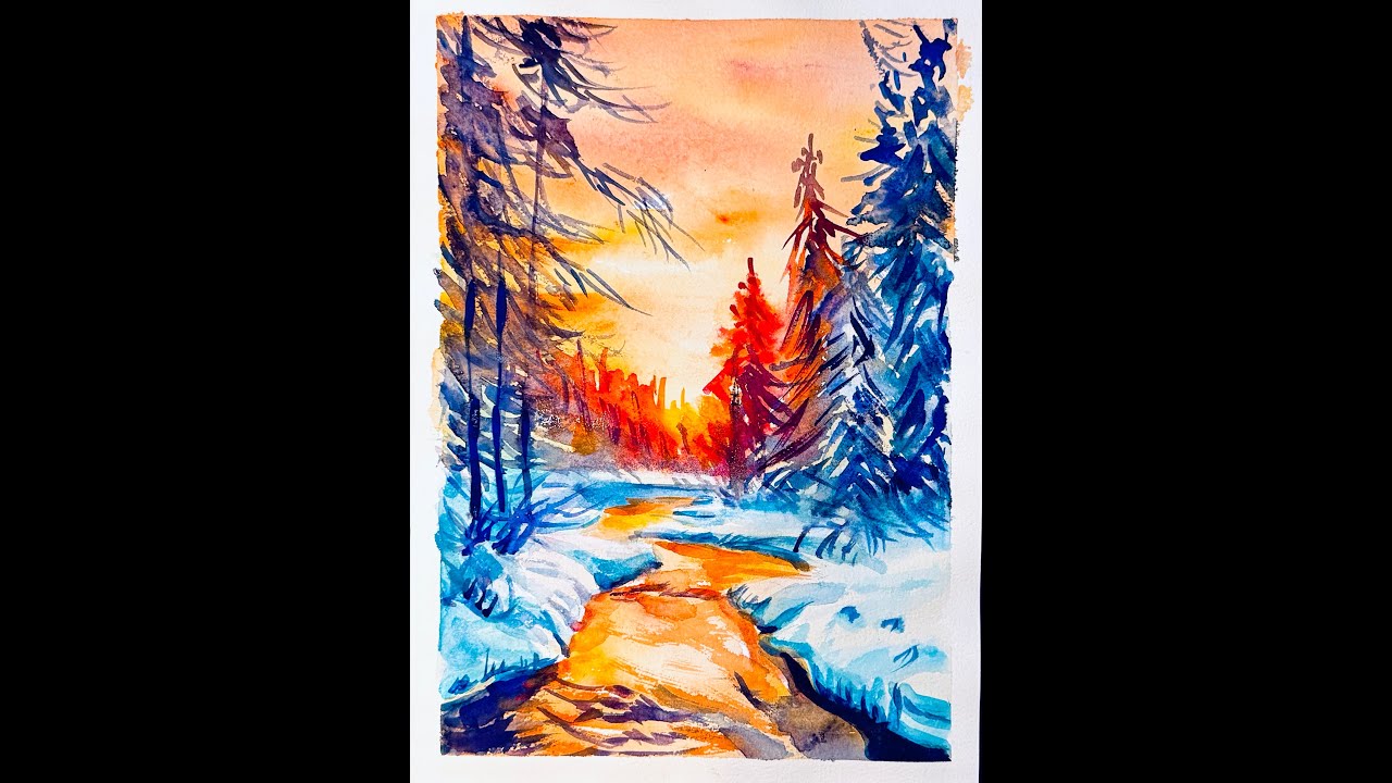 水彩风景画/ 新年快乐!!! Watercolor Landscape /Happy new year
