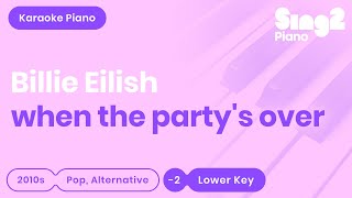 when the party's over (Lower Key - Piano Karaoke) Billie Eilish chords