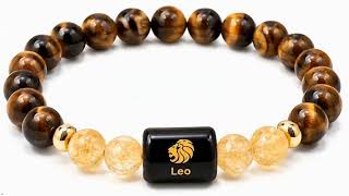 Leo Zodiac Bracelet for Success, Confidence & Leadership | EverMineCrystal Leo Sign Stone