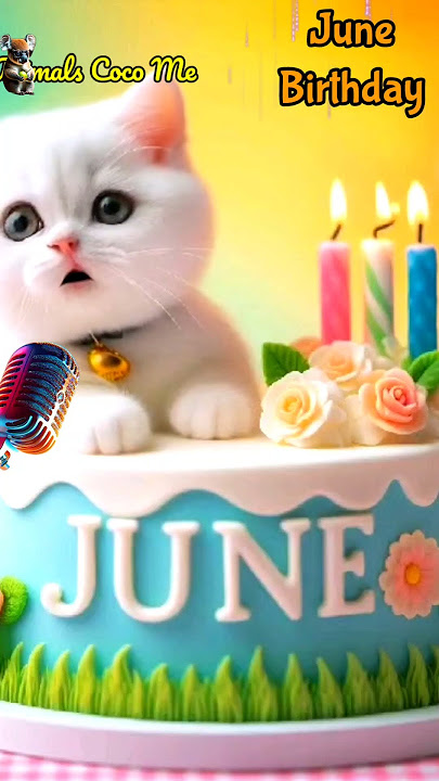 JUNE BIRTHDAY | HAPPY BIRTHDAY SONG WITH NAMES | Adorable Cute Cat 😺 #happybirthday #cake