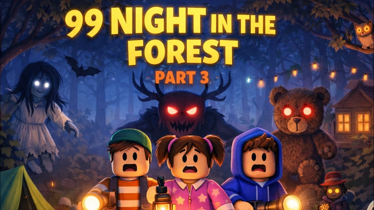 😱Noob Kids vs Haunted Forest! 99 NIGHT PART 3 Adventure