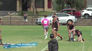 Highlights of the round 4 jersey flegg clash between victoria
thunderbolts and wests tigers held at haines drive reserve.