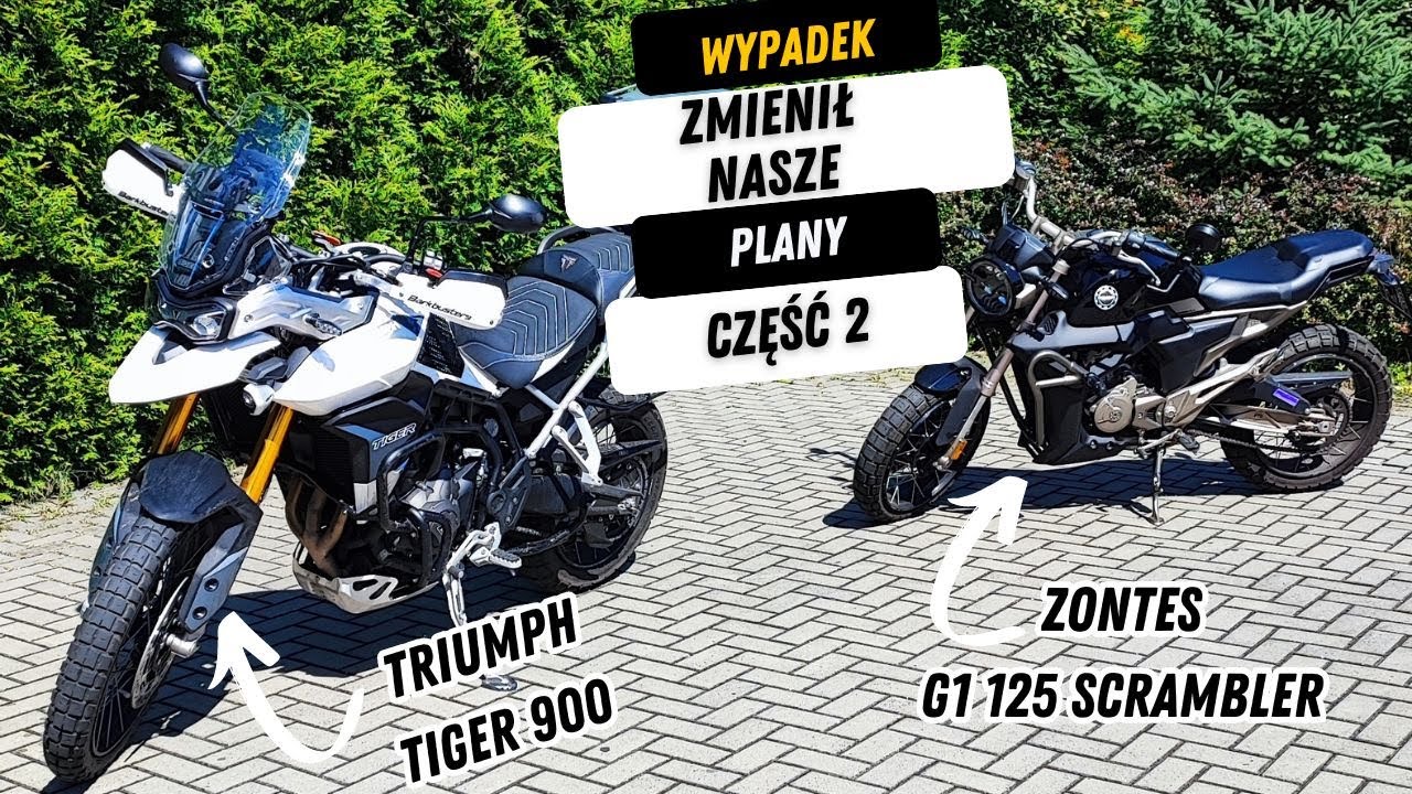Powolny Objazd Śląska na Zontes G1 i Tigerze 900. Wypadek na trasie i zmiana planów.#motovlog cz.2