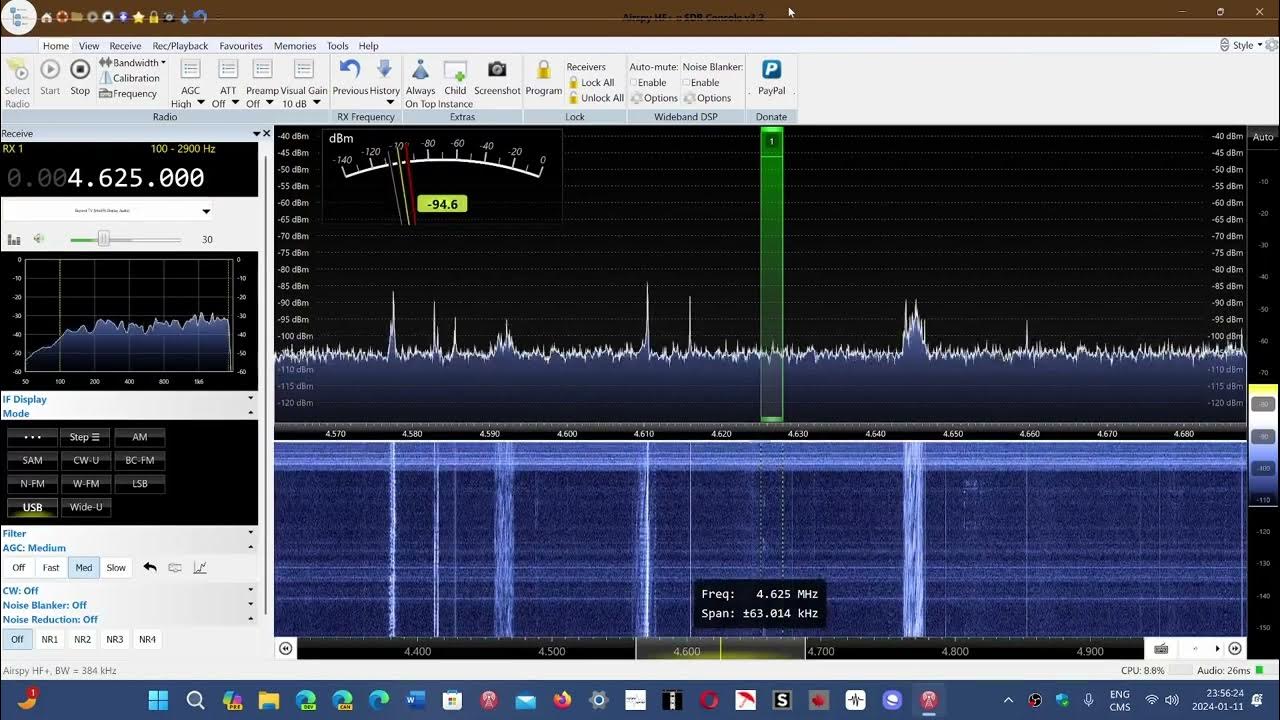Personal observations The Buzzer signal 4625 kHz USB Shortwave Airspy