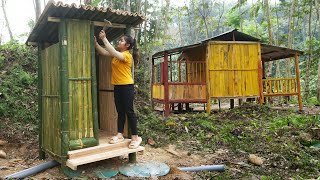 Building a toilet (Wc) out of bamboo, septic tank system made of iron barrels | Ly Hoang Linh