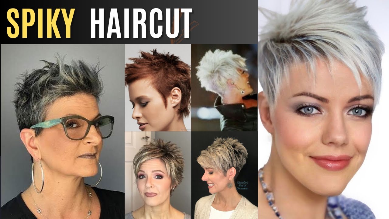 Short spiky haircuts for older women - YouTube