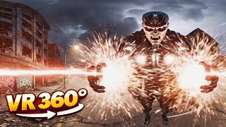 VR 360° Superhuman Floats with Energy Beam Attack POV 360 VR