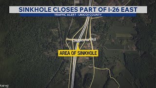 TDOT: Sinkhole develops on I-26 East in Unicoi County