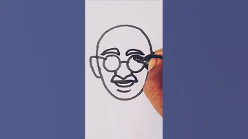 How to draw Mahatma Gandhi  step by step