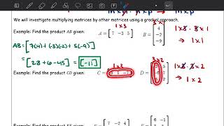 Pre-Calculus - Matrix Multiplication