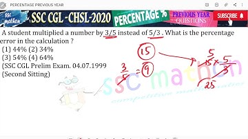 A student multiplied a number by 3/5 instead of 5/3 . What is the percentage  error in the
