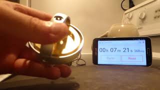 Gyroscope Manually Twisted Spins 17:26. Doesn't Lose Spin Speed. Makes Twisting Noise. #FreeEnergy