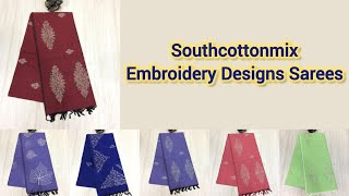New office wearing collection of southcottonmix exclusive multicolour embroidery Designs Sarees screenshot 2