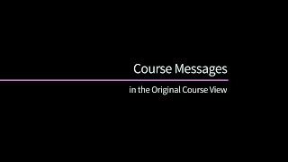 Course Messages in Blackboard Original