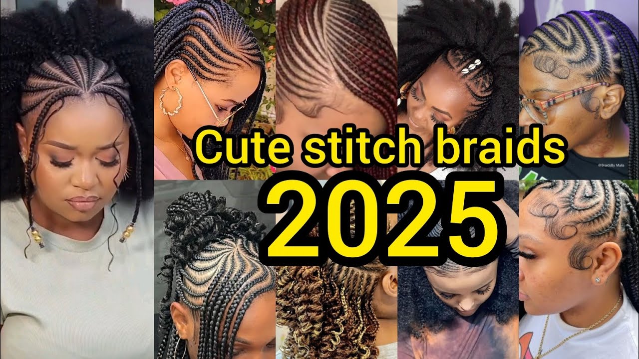 Cute stitch braids hairstyles for black ladies | Stitch