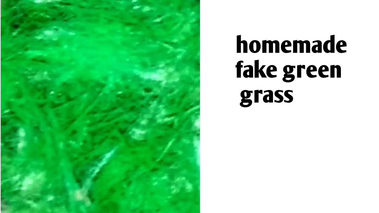 green fake grass/ home made fake green grass/ very simple way to make