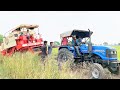 Day -2.2 | Harvesting Preet 987 Combine Stuck in Mud Pulling by Sonalika 60 Rx and John Deere