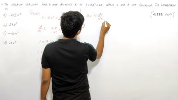The Relation Between Time t And Distance x Is t=ax^2 + bx, Where a And b Are Constants.... #jeemains