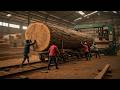 Extreme Manual Sawmill Cutting GIANT Timber Logs With Incredible Speed