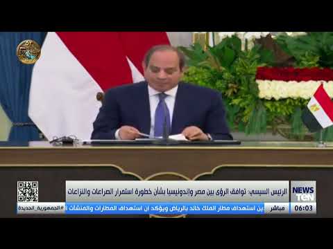 الرئيس السيسي: توافق الرؤى بين مصر وإندونيسيا بشأن خطورة استمرار الصراعات والنزاعات