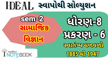 dhoran 8 samajik vigyan sem-2 ch 6 ideal swapothi solution | std 8 ss ch 6 ideal inotebook solution
