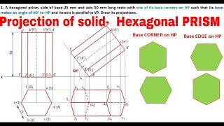 Projection of Solid Hexagonal Prism | Base inclined to HP @rajagopalthangavelsforum