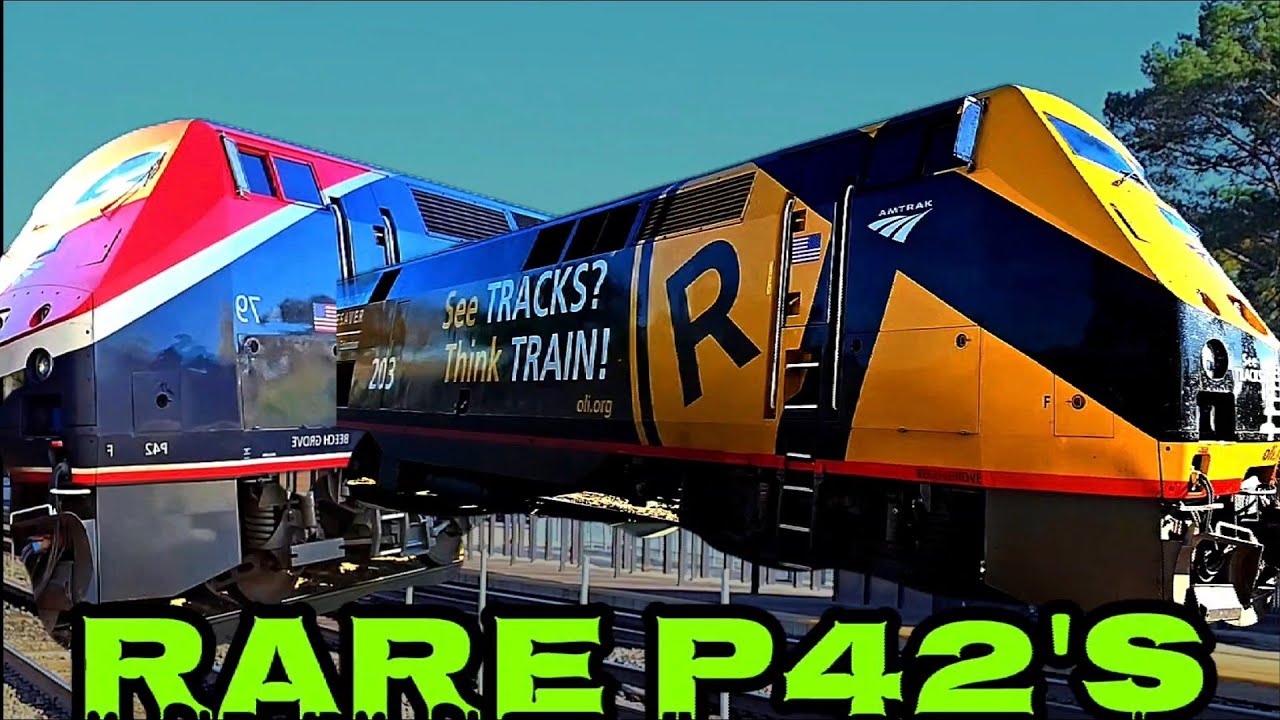 Amtrak Train Station - 4 Rare P42 Locomotives!!