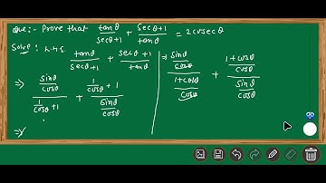 Prove that tanθ/(secθ+1) +(secθ+1)/tanθ = 2cosecθ. #class11maths #trigonometricfunction