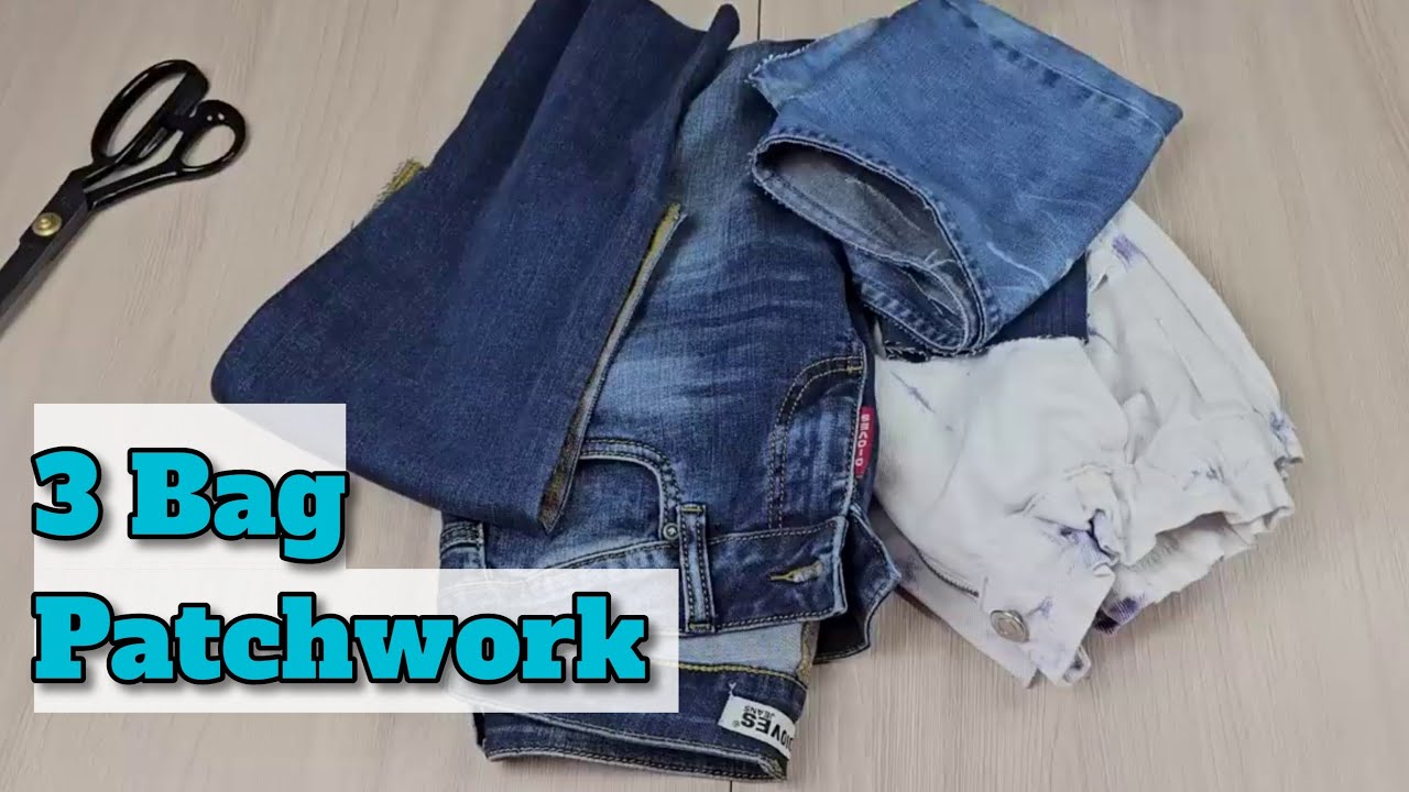 👜 3 Стильные сумки из обрезков джинсов | Пэчворк своими руками