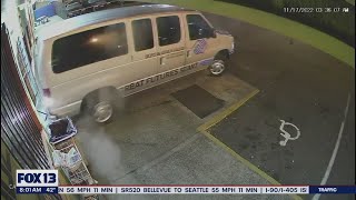 Surveillance shows van backing into store during Tacoma burglary | FOX 13 Seattle