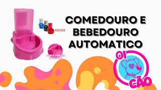 Comedouro Bebedouro Cachorro Automático 2 em 1 Água 2L Ração 800g