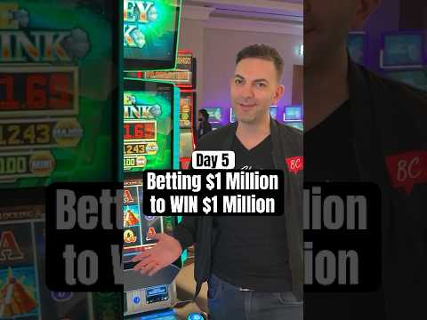 Day 5: Betting $1 Million to WIN $1 Million 💸  It's a COMEBACK day today!! #casino #slots #jackpot