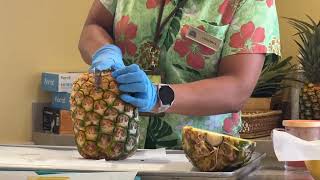 Pineapple Demonstration at the Dole Plantation in Oahu, Hawaii